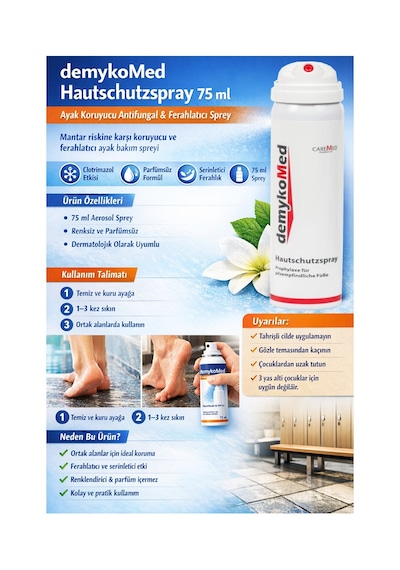 Demykomed Hautschutzspray El , Ayak  Koruyucu Sprey 75 Ml