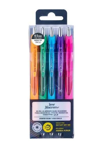 Serve Xberry Jel Kalem 0.5Mm Iğne Uç 5Li Sv-Xbrgely0.5B5Krpb