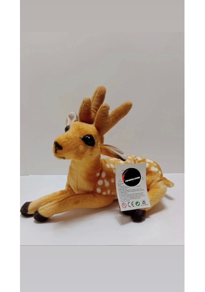 Sesli Geyik Peluş 35 Cm Kahverengi