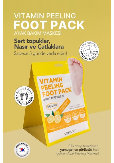 Lebelage Soyulan Ayak Maskesi Vitamin Kompleksi Kore Soyucu Maske Lebelage Vitamin Peeling Foot Pack