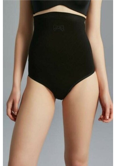 Bonbonetti Chocolate Baby & Kids Kadın Siyah Yüksek Bel Slip Korse 9003 Siyah