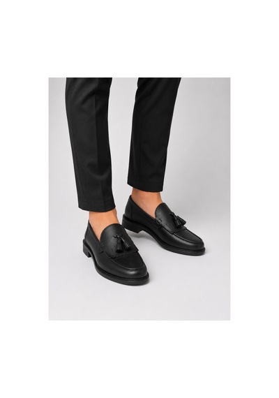 Yalçın Erkek Siyah Püsküllü Loafer Ayakkabı Klasik Günlük Rahat Bağcıksız Mokasen Casual Siyah - 905434114 Siyah
