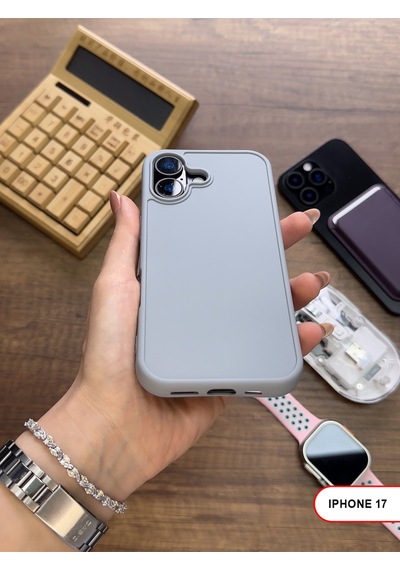 Apple iPhone 17 Uyumlu Kamera Korumalı Darbeye Dayanıklı Renk Atmayan Keep Silikon Kılıf Gri