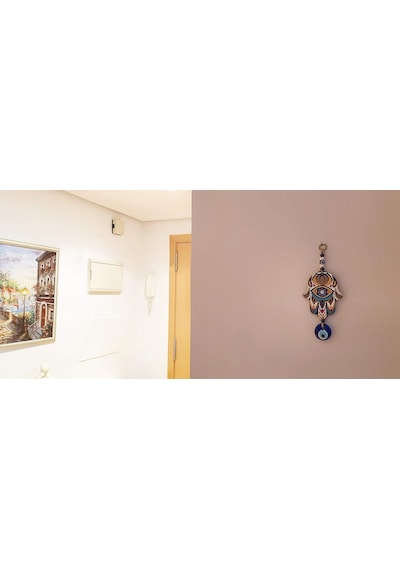 İlyasoğlu Hamsa Lazer Kesim Tahta Renkli Desenli Duvar Süsü Cam Nazarlık Sallantılı Tahta Model 3 26x10cm İlyasoğlu Hamsa Lazer Kesim Tahta Renkli Desenli Duvar Süsü Cam Nazarlık Sallantılı Tahta Model 3 26x10cm
