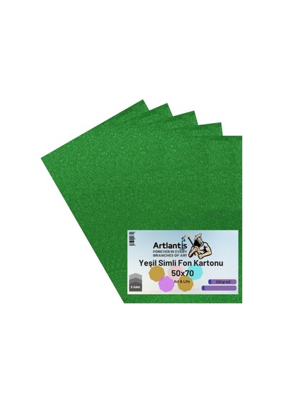 Simli Fon Kartonu 50X70 5 Adet Artlantis Simli Fon Kartonu 50x70