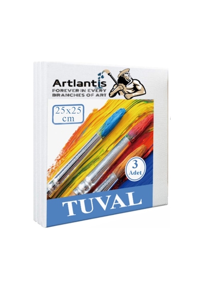 Tuval 25x25 Cm Astarlı Kare Tuval 3 Adet Resim Küçük Tuvali 25 25 Cm Tual Akrilik Boya Yağlı Boya İçin İdeal