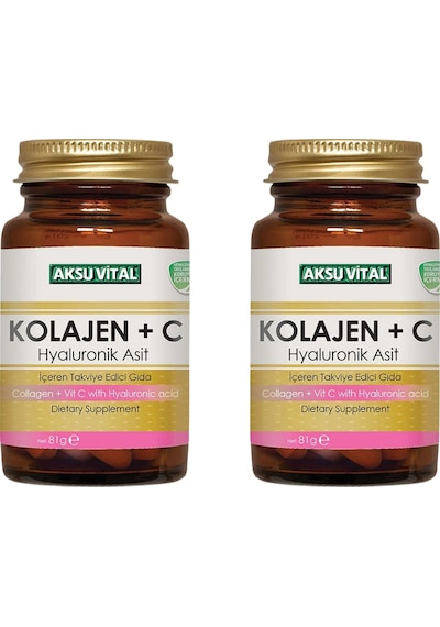 Aksu Vital Kolajen C Vitamini Hyaluronik Asit 60 Tablet 2 Adet