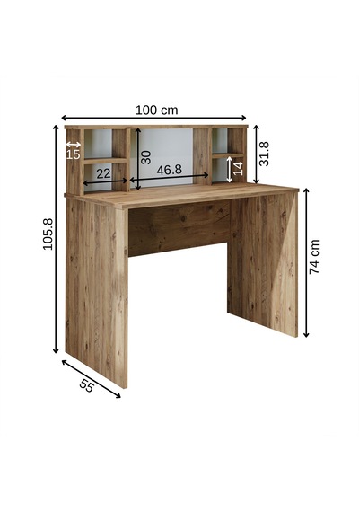 Paris Çalışma Masası , Çocuk Masası, Ofis Masası 100 Cm Atlantik Çam