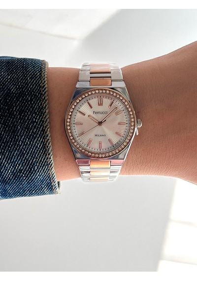 Ferrucci Fc73894 Zirkon Taşlı Şık Çelik Kordon Ve Kasa Kadın Kol Saati Gümüş - Rose Gold