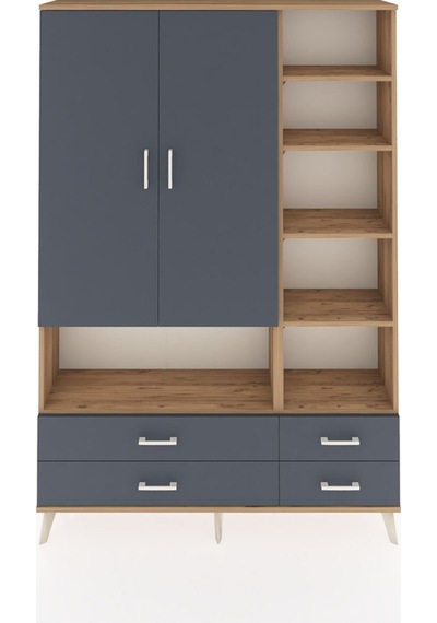 Arges Dolap 10 Raflı 4 Çekmeceli 2 Kapaklı 132x30x195 Çam-antrasit/antrasit Antrasıt/antrasıt Arges Dolap 10 Raflı 4 Çekmeceli 2 Kapaklı 132x30x195 Çam-antrasit/antrasit Antrasıt/antrasıt