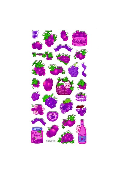 Sticker Kabartmalı Defter Planlayıcı Etiket Ldg019 -17x9 Cm - Mor Meyveler