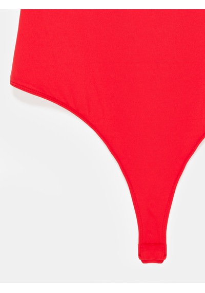 Dilvin 21231 Halter Yaka Bodysuit-kırmızı