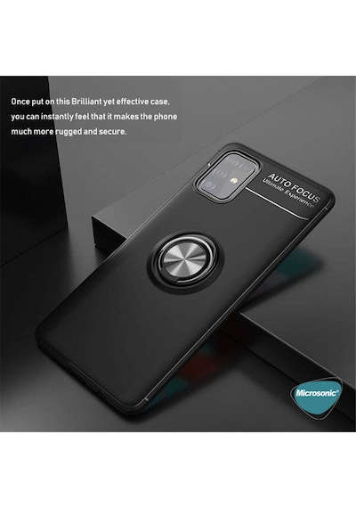Microsonic Samsung Uyumlu Galaxy M31S Kilif Kickstand Ring Lacivert 465254439