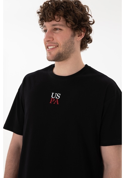 U.S. Polo Assn. Erkek Comfort Fit Bisiklet Yaka Siyah Tişört 50306450-VR046