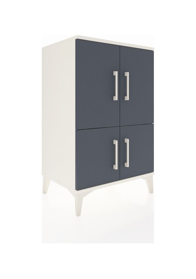 Hyperion Komodin 3 Raflı 4 Kapaklı 60x44x96 Aytaşı-antrasit Aytaşı