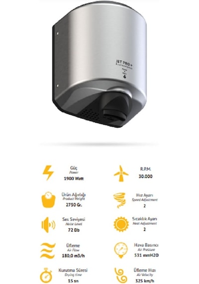 Rapatek Rt2000 Jet Pro Plus Abs El Kurutma Makinesi