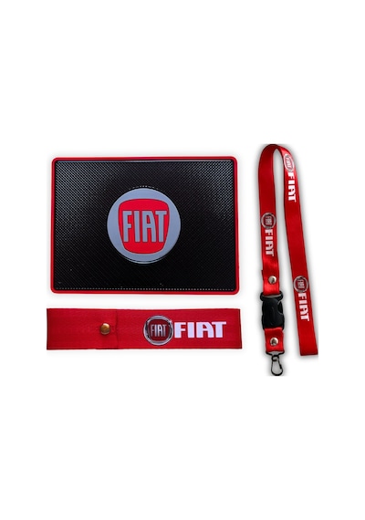 Fiat Logolu Torpido Üstü Kaydırmaz Ped & Araç Oto Ayna Askı İpi & Tampon Çeki İpi