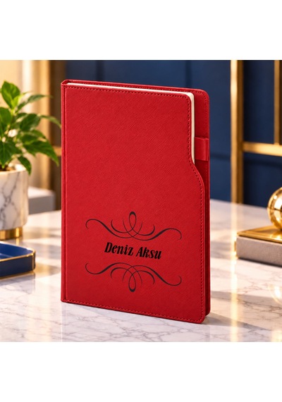 Bk Gift Kişiye Özel İsimli 374 Termo Deri 2027 Ajanda-1, Günlük Ajanda 17x24 Cm Kırmızı Akdnz-bitmeyencom38520 9194 Bk Gift