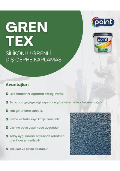 Gren-tex - Silikonlu Grenli Dış Cephe Kaplaması Beyaz, 10 Kg