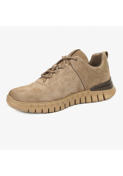 Greyder 17632 Erkek Vizon Hakiki Deri Sneaker Ayakkabı Vizon