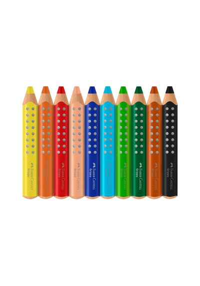 Faber-castell Grippy 110624 Set, 10 Jumbo Renkli Kalem, Küçük Çocuklar İçin, Kolay Yıkanabilir Boya
