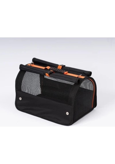 Tr Brave Paws Perdeli Flybag Model Plastik Yırtılmaz Fileli Kedi Ve Köpek Taşıma Havayolu Çantası Siyah Renkli