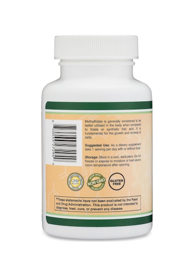 Double Wood Methylfolate 1,000mcg, 120 Caps Methylated Folate Tha
