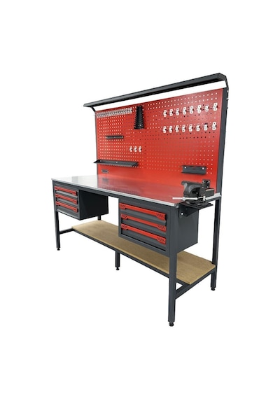 Takpower 2 Metre Takım Tezgahı 6 Çekmeceli Kırmızı