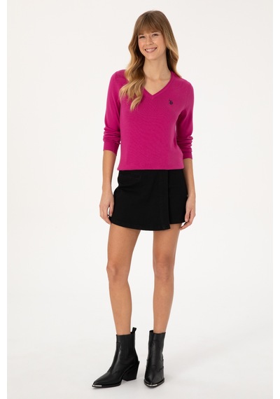 U.S. Polo Assn. U.s. Polo Assn. Kadın Kazak /triko 50313590-vr252 Fusya Melanj