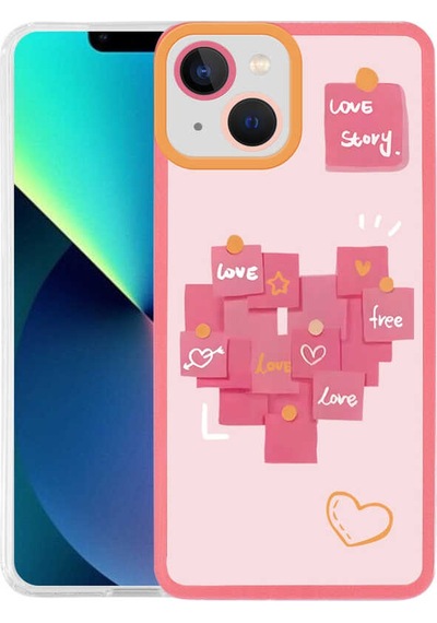 Butam Bilişim Apple Uyumlu iPhone 13 M-fit Desenli Kılıf-love Story No2 Love Story No2