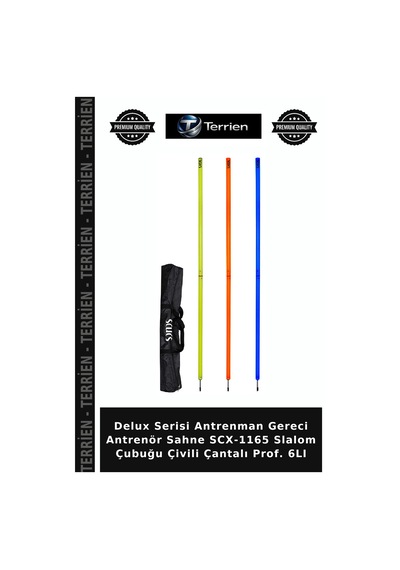 Premium Scx-1165 Slalom Çubuğu Çivili Çantalı Prof. 6lı Spor Koşu Antrenman Seti Çok Renkli