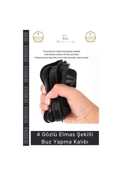 Buzkalıbı Silikon Kokteyl Sunum Gı Uyumlu Esnek Dayanıklı Elmas Şekilli Buz Yapma Kalıbı Buzluk - 2 Çok Renkli