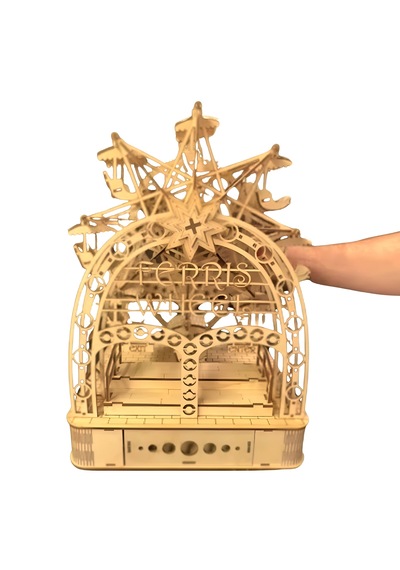 Algwood 3d Ahşap Dönme Dolap Maketi - Nostaljik Luna Park Serisi 206 Parça Lazer Kesim Koleksiyonluk Nostalji Serisi Maket Yapım Seti