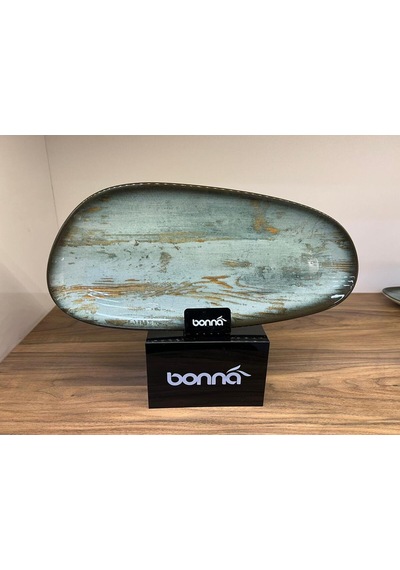 2 Li Büyük Tabak / Servis / Sunum / Meze Tabağı 36 Cm Bonna Madera Mint Vago Platter