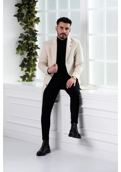 Sir Slimfit Erkek Kaşe Kaban 001