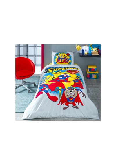 Özdilek Looney Tunes Superman Tek Kişilik Lisanslı Çocuk Nevresim Takımı Çok Renkli