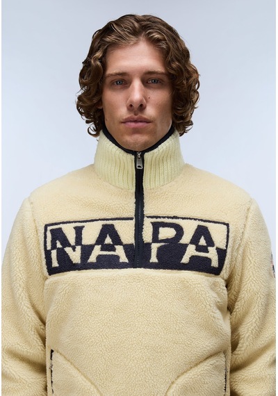 Napapijri T-archive Fleece Hz Erkek Polar-33985 Bej