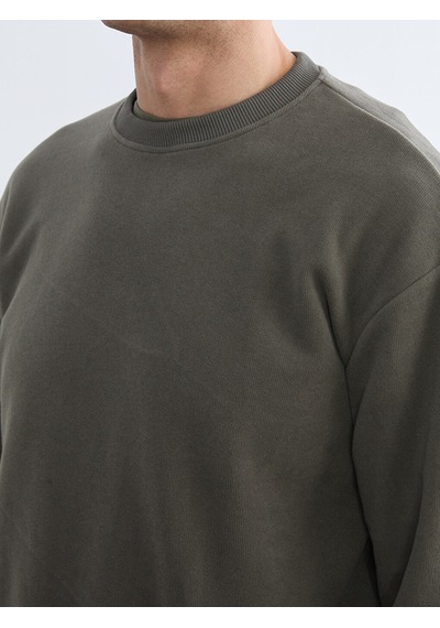 Lcw Vision Haki Bisiklet Yaka Erkek Sweatshirt