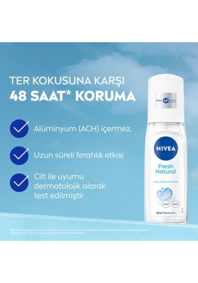 75 Ml Uzun Süren Ferahlık Sunan Kadın Deodorant, Okyanus Özleri