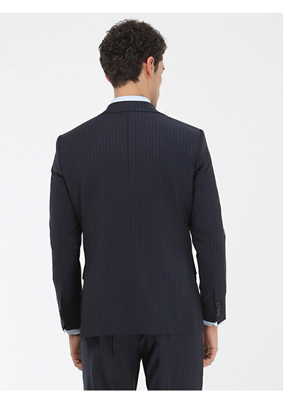 Kip Regular Fit Çizgili Lacivert Erkek Takım Elbise Tkm 2834 001