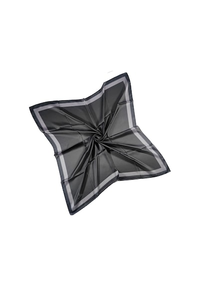 Mim Eşarp Mısırlı Eşarpları Bantlı Jan Jan Eşarp 100x100 Cm Gri - Gümüş