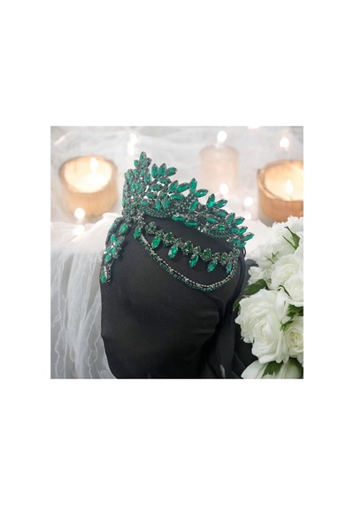 Alınlıklı Gelin,kına,nişan,söz,after,bride,party Taç Yeşil - 694981883 Yeşil