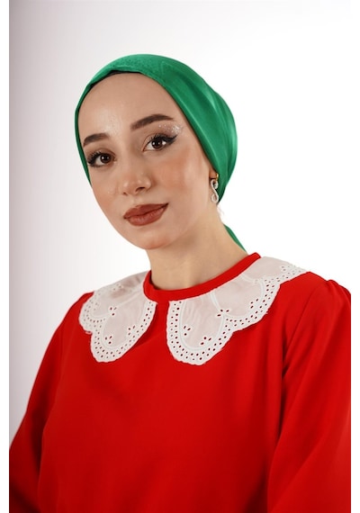 Fatma Sezen Krep Dantelli Yakalı Elbise Çok Renkli