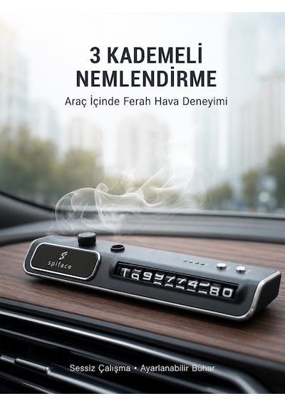 Araç - 138 - Ön Cam Nemlendirici Telefon Numarası Gösterme Aparatı Led Işıklı - Csmo-tex - Yeni Nesil