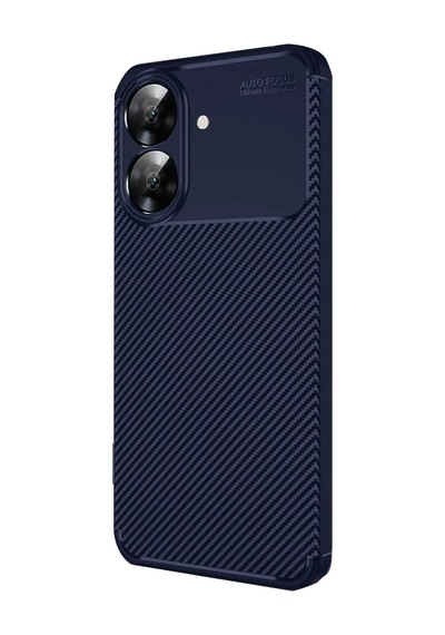 Realme Note 60 Uyumlu Kılıf Auto Focus Karbon Kapak - Lacivert