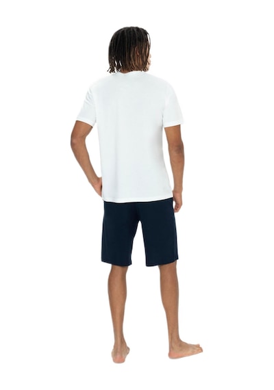 U.s. Polo Assn. 18905 Erkek Bisiklet Yaka Kısa Kol Şortlu 3'lü Pijama Takım Ekru
