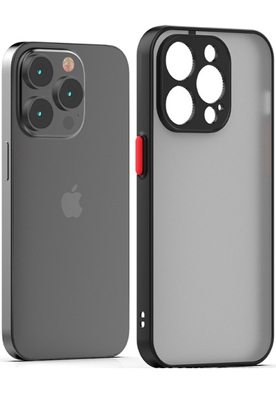 Apple Uyumlu iPhone 15 Pro Kılıf Arkası Mat Leke Yapmaz Kenarları Renkli