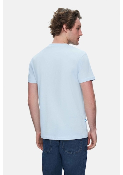 Ucla Harper Gök Mavi Bisiklet Yaka Nakışlı Standard Fit Erkek Tshirt Gök Mavi