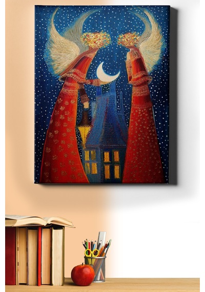 Webstyle Sayılarla Boyama Seti Kasnaklı Gece Yarısı Melekleri 60 X 75 Cm