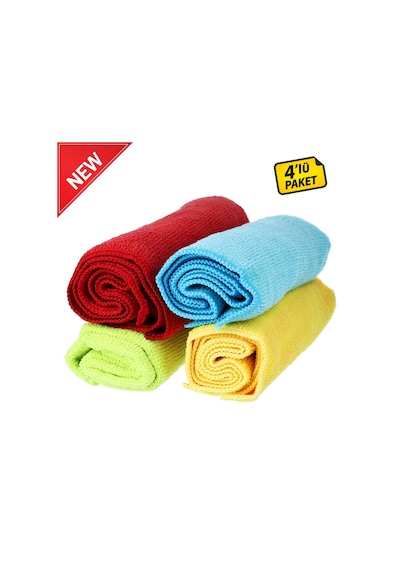 Menzerna Mikrofiber Bez Seti 320 Gsm 4'lü Paket - 40x40cm Renkli Detailing Pasta Cila Bezleri